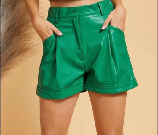 Lucky Faux Leather Shorts